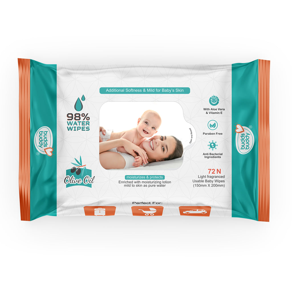 Olive Skincare Baby Wet Wipes With Aloe Vera 72'S