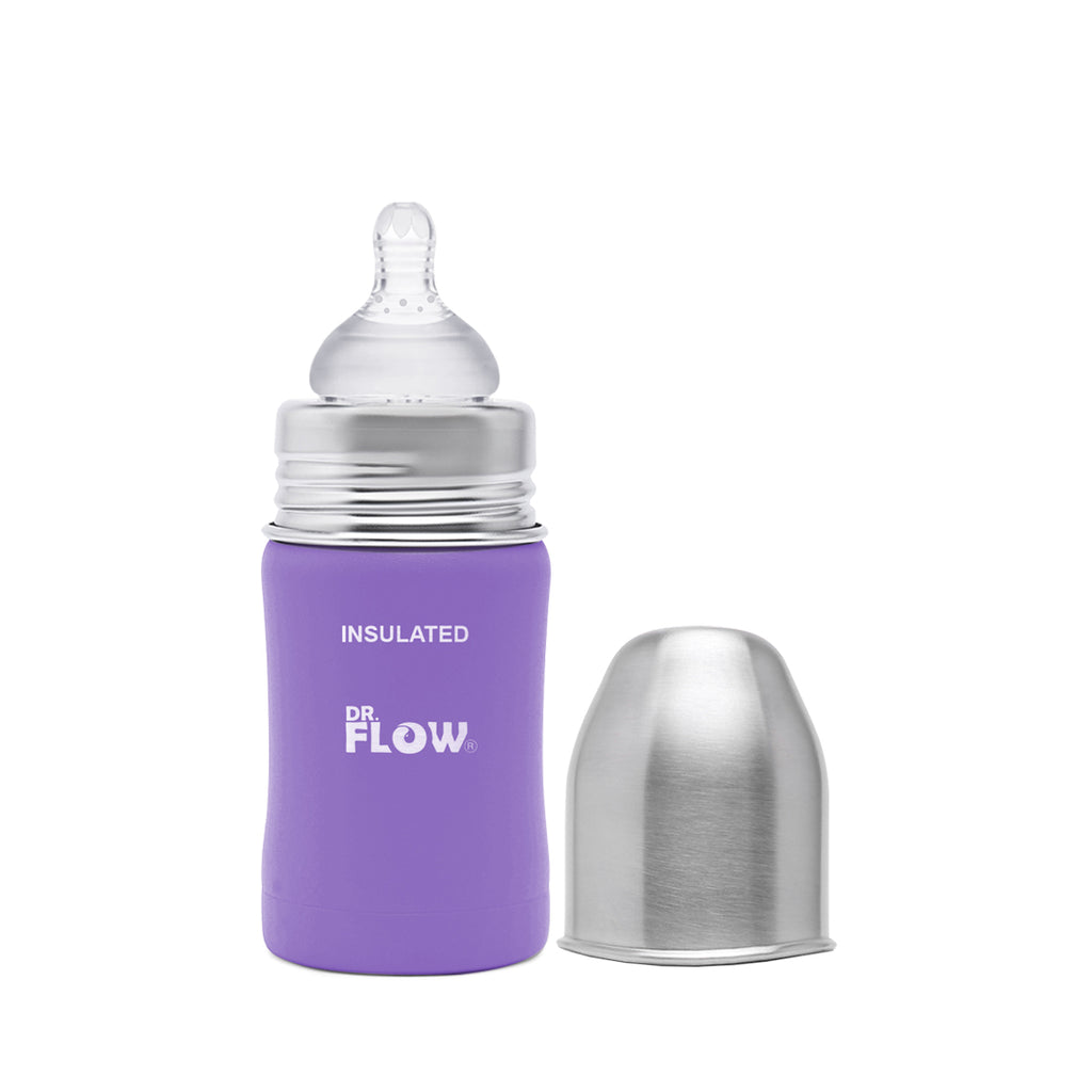Stainless Steel Wide Neck 2 in1 Omega Thermos Feeding Bottle 180ml