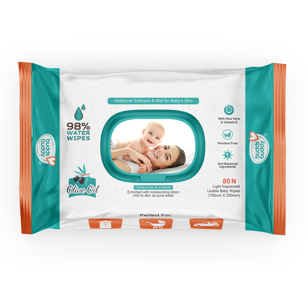 Skincare Baby Wet Wipes With Lid Contains Aloe Vera