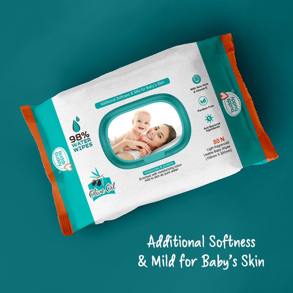Skincare Baby Wet Wipes With Lid Contains Aloe Vera