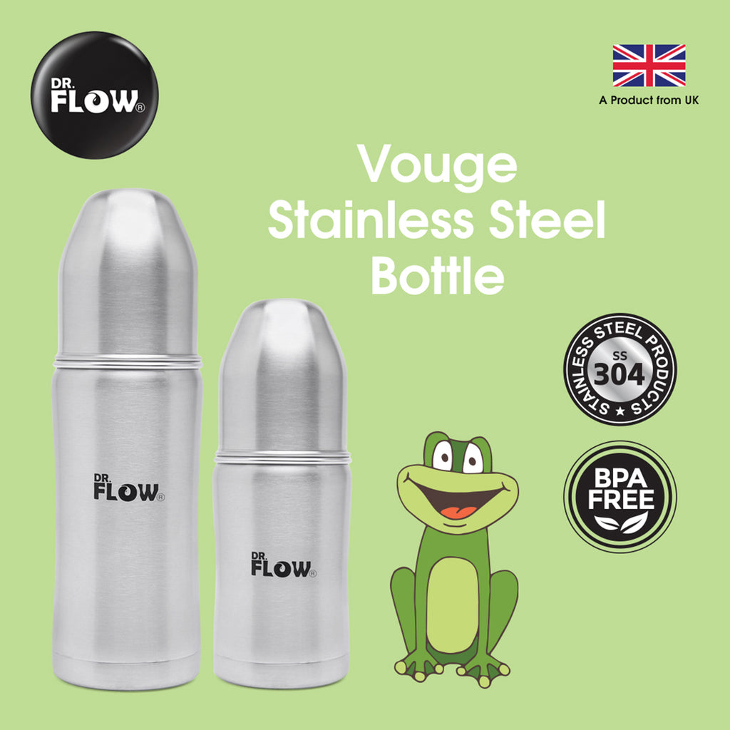 Stainless Steel Wide Neck 2 in 1 Vogue Feeding Bottle - 260ml