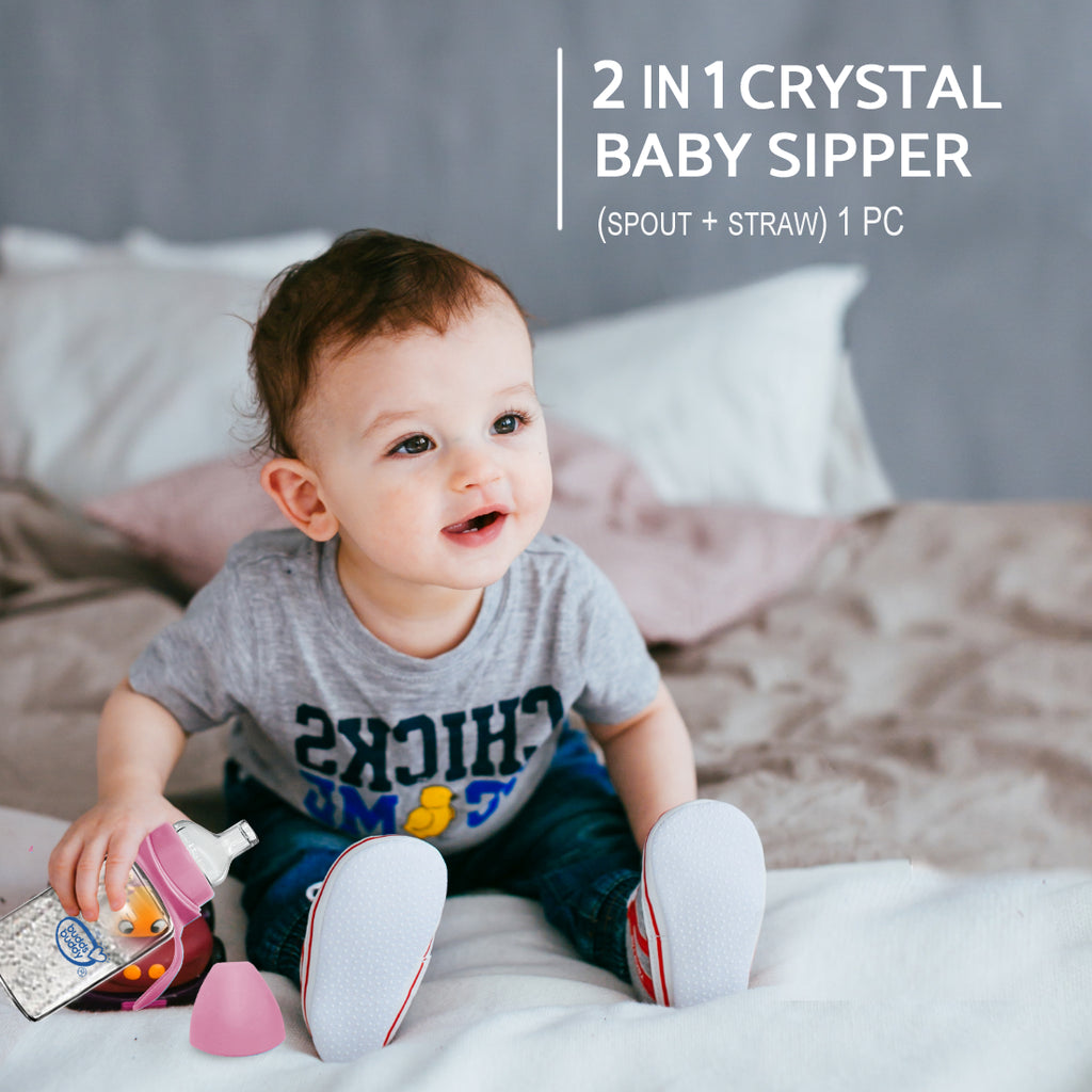 Crystal Glass 2in1 Sipper Cup