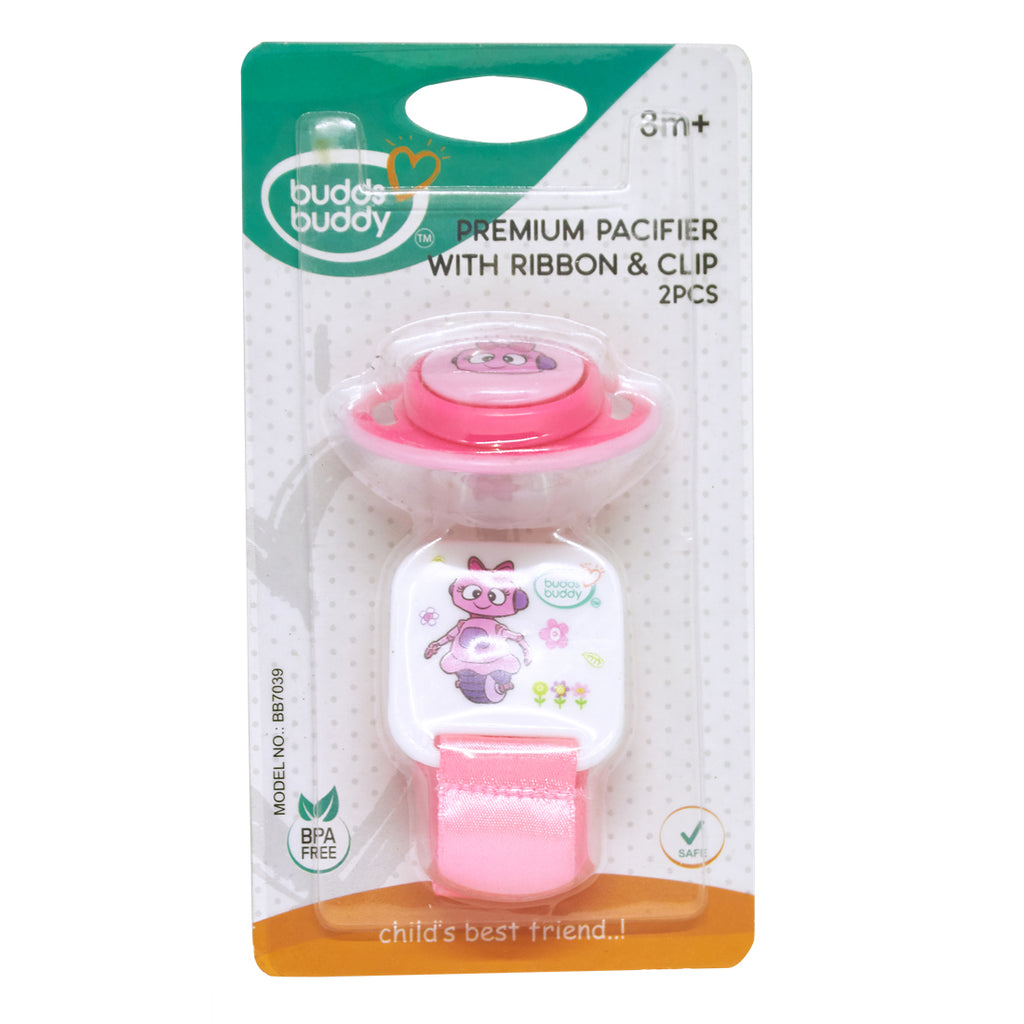 Pacifier with Ribbon & Clip