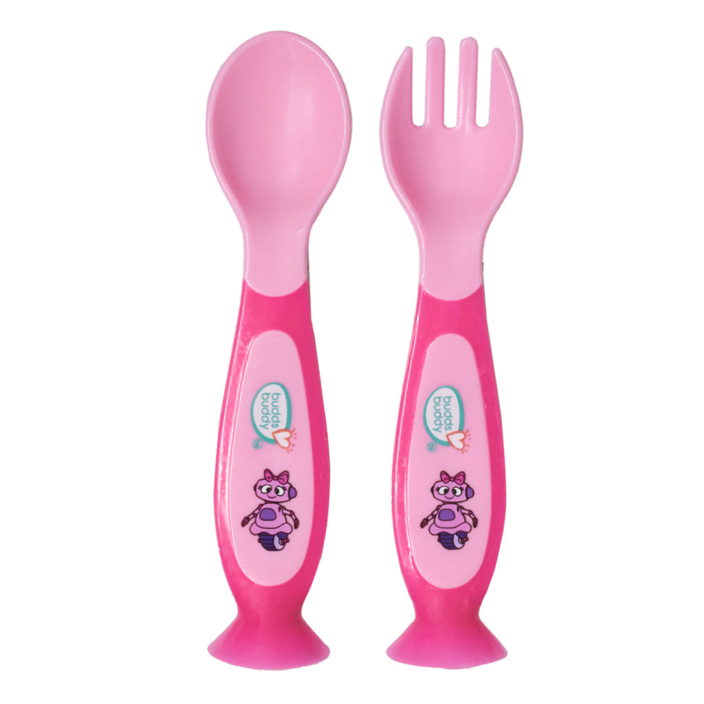 Fork & Spoon Set 2Pcs pink