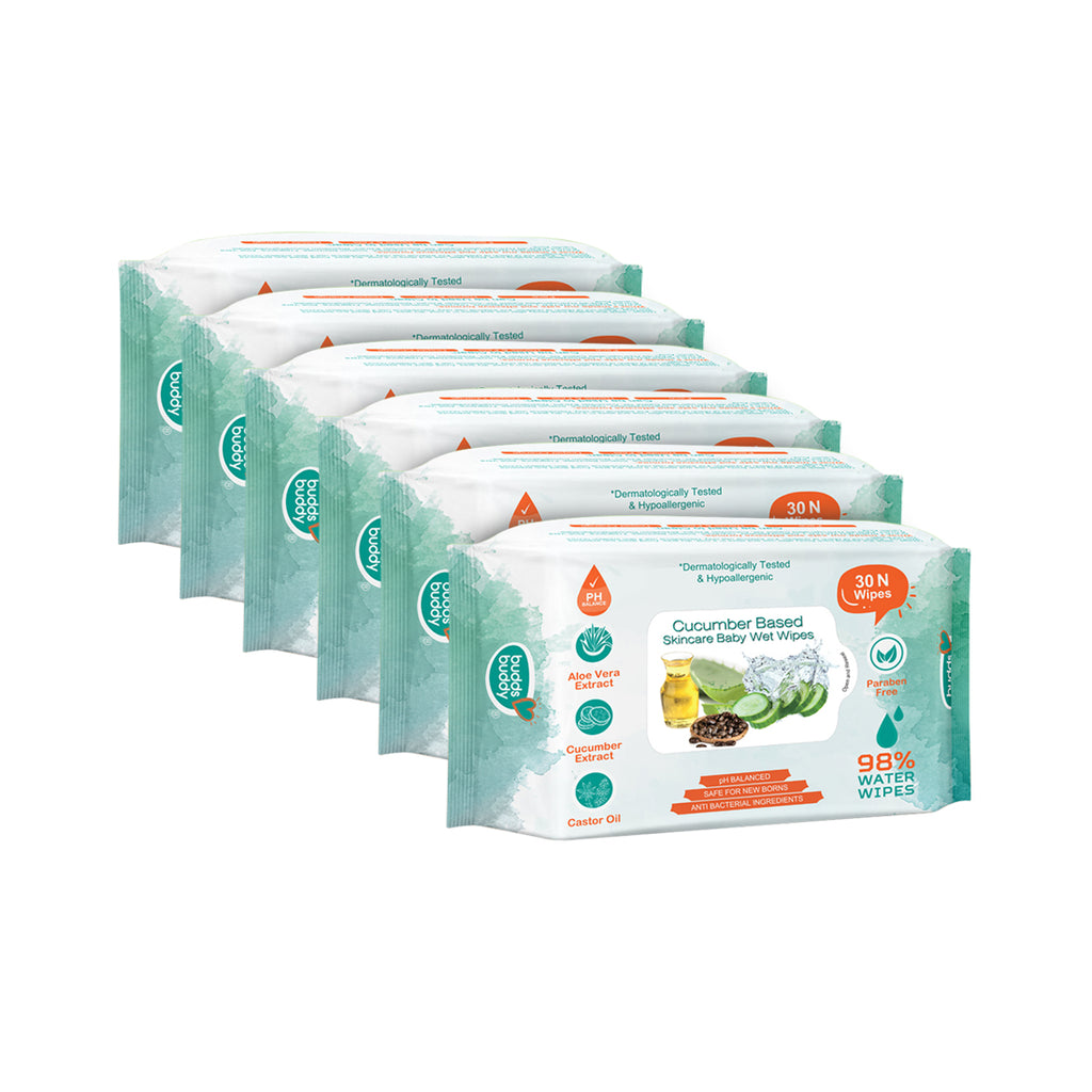 Cucumber Based Skincare Baby Wet Wipes With Lid Contains Aloe vera Extract,