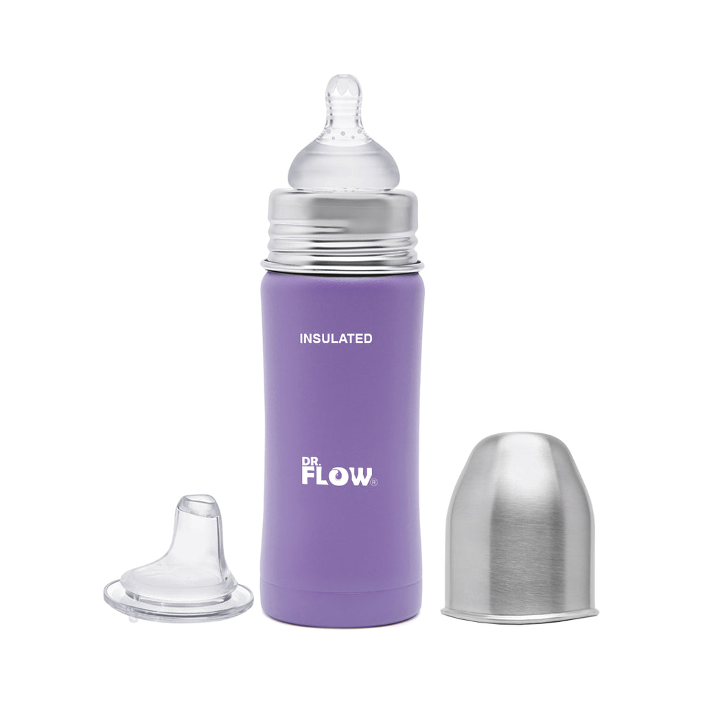 Stainless Steel Wide Neck 2 in 1 Omega Thermos Feeding Bottle 270ml