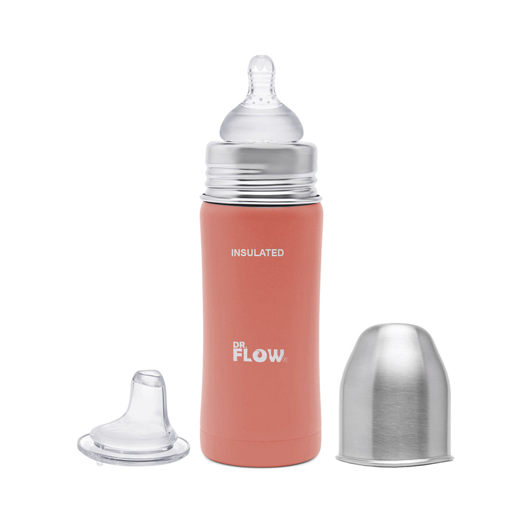 Stainless Steel Wide Neck 2 in 1 Omega Thermos Feeding Bottle 270ml