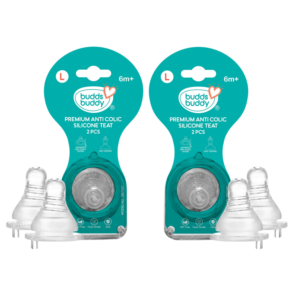 Standard Neck Anti Colic Silicone Teat 2Pcs, Fast Flow